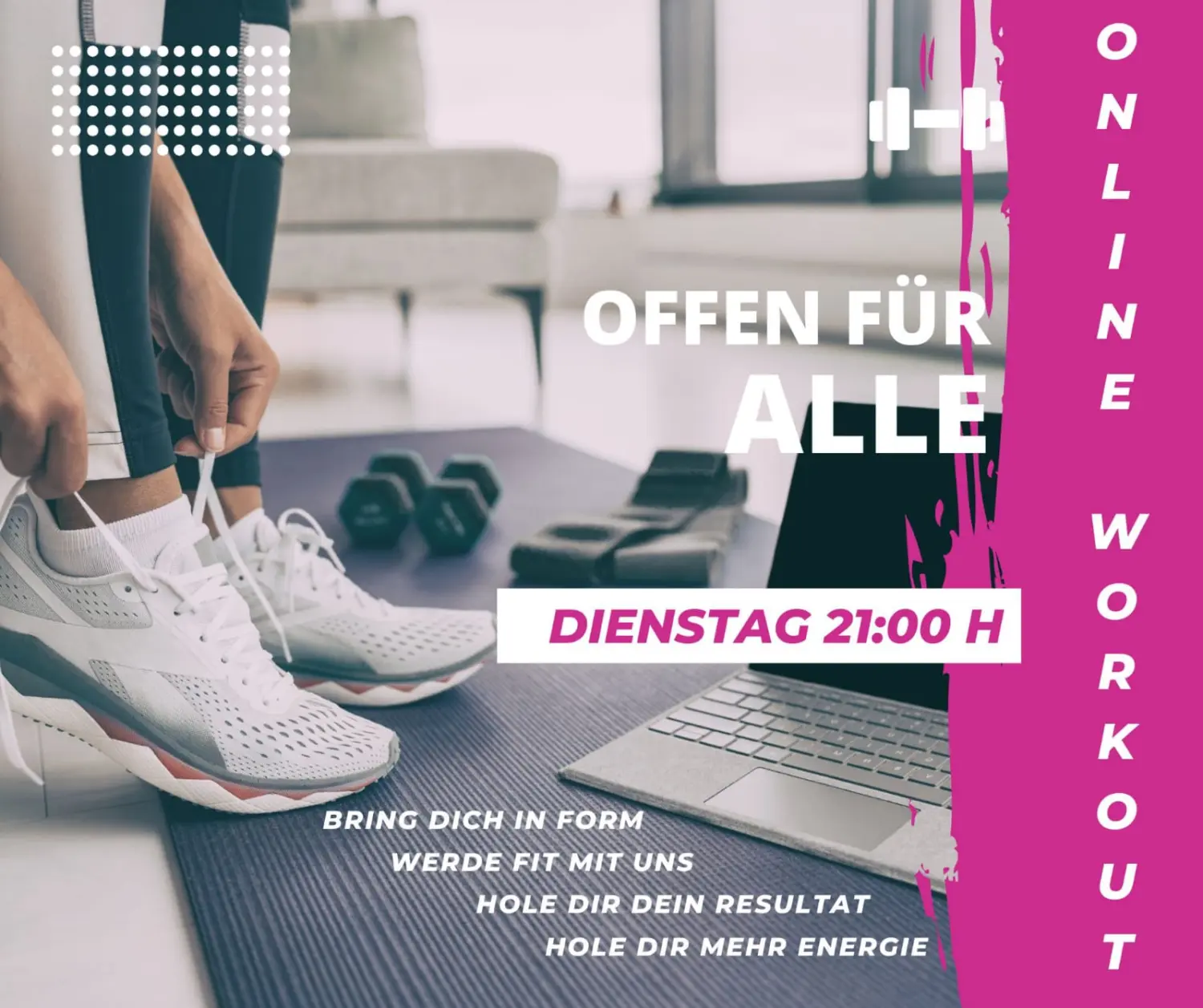 Online-Workout-Banner der Hoppes Ernährungs&Fitness Beratung GbR