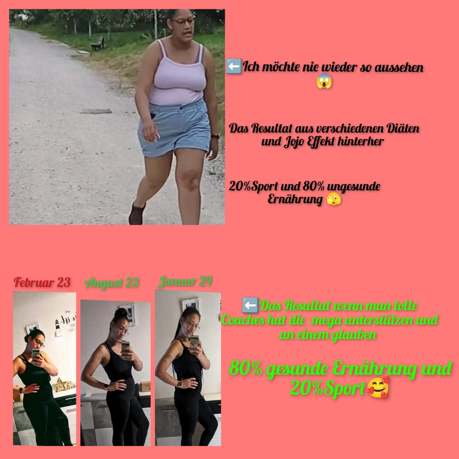 vor und nach der Gewichtsabnahme von Hoppes Ernährungs&Fitness Beratung GbR